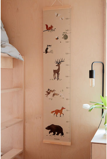 Filibabba Wachstumstabelle für Kinder und Babys Animals of the Forest Beige