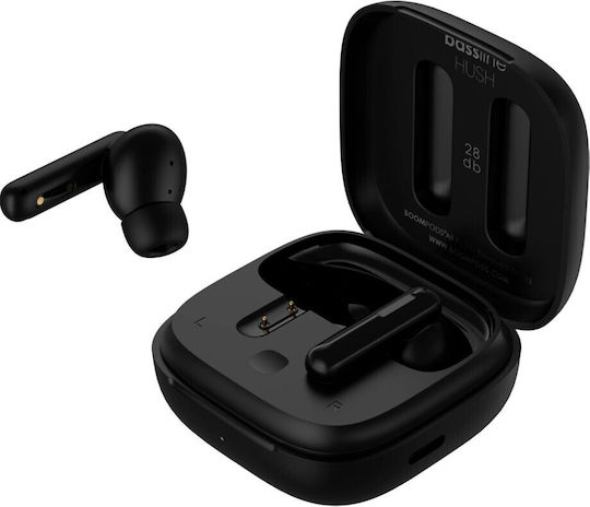 Boompods Bassline Hush In-ear Bluetooth Handsfree Căști cu Rezistență la Transpirație și Carcasă de Încărcare Negru