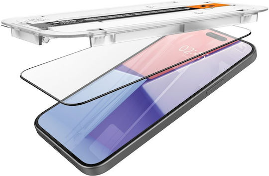 Spigen Full Face Tempered Glass 2pcs Black (iPhone 15)