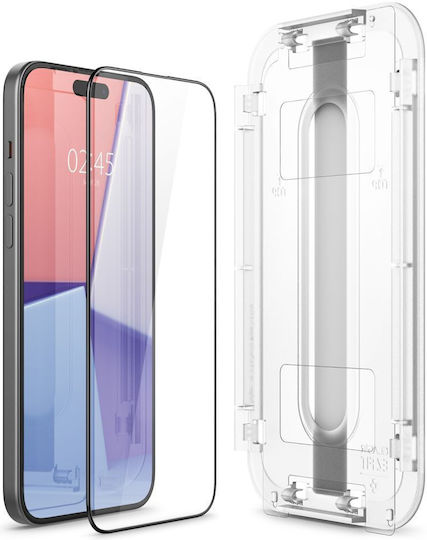 Spigen Full Face Tempered Glass 2pcs Black (iPhone 15)