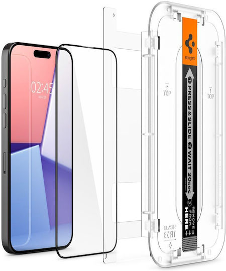 Spigen Glas.tr Ez Fit 0.3mm Full Face Tempered Glass 2pcs Black (iPhone 15 Pro)