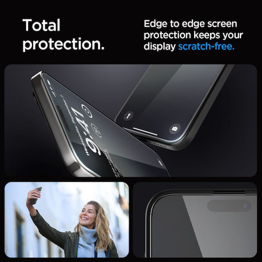Spigen Glas.tR EZ Fit 0.58mm Full Glue Full Face Tempered Glass 2pcs (iPhone 15 Pro Max)