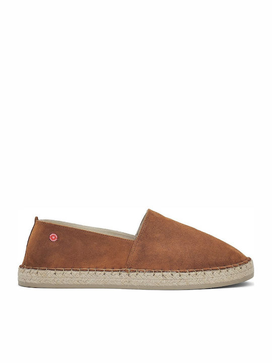 Din piele Espadrile pentru bărbați în culoarea Tabac Brown