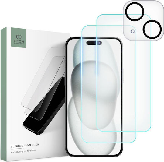 Tech-Protect Supreme Set & Camera Protection Tempered Glass (iPhone 15)