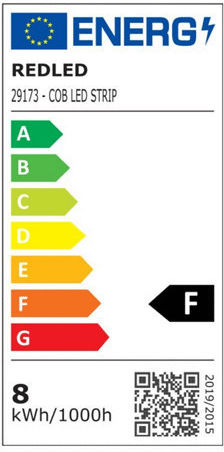 Redled Ταινία LED 24V Θερμό Λευκό Φως 5m Τύπου COB με Τροφοδοτικό