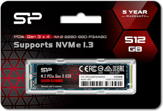 Silicon Power P34A80 SSD 512GB NVMe PCI Express