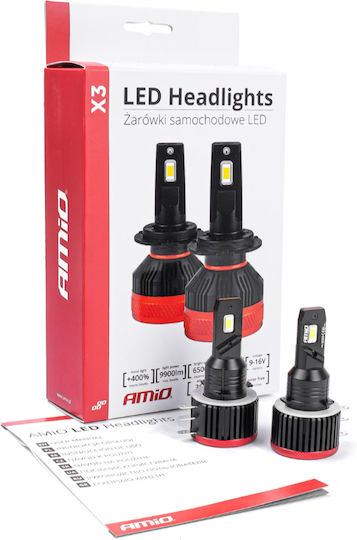 AMiO Λάμπες H15 Canbus LED 6500K Ψυχρό Λευκό 90W 2τμχ
