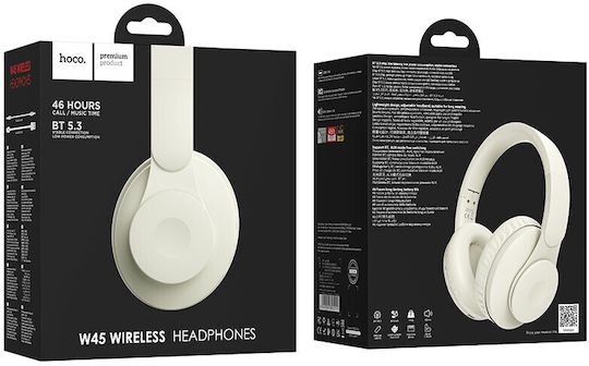 Hoco W45 Enjoy Wireless / Wired Over Ear Headphones with 2 hours of Operation White