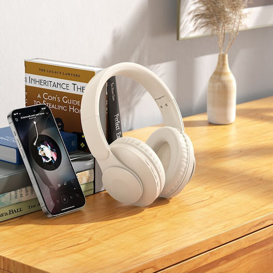Hoco W45 Enjoy Wireless / Wired Over Ear Headphones with 2 hours of Operation White