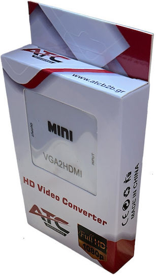 ATC Μετατροπέας VGA female σε HDMI female Λευκό 1τμχ 02.004.0028