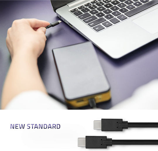 Qoltec USB 3.1 Cable USB-C male - USB-C Μαύρο 1.4m 52350