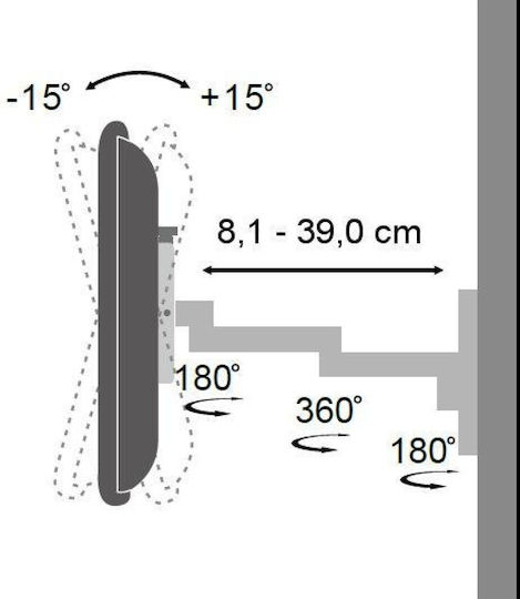 Techly ICA-LCD 104BK ICA-LCD 104BK Wandhalterung für Fernseher mit Arm bis 30" und 15kg