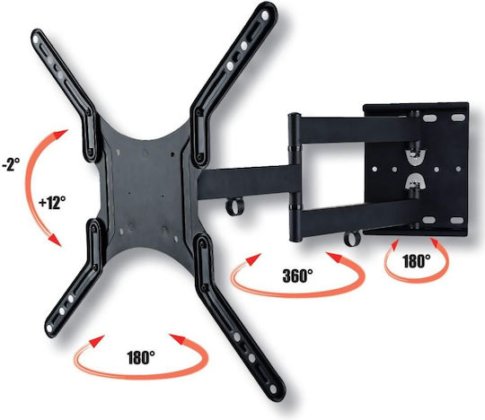 Techly ICA-PLB 136M Wall TV Mount with Arm up to 55" and 45kg Black