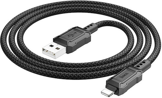 Hoco Braided USB-A to Lightning Cable Black 1m