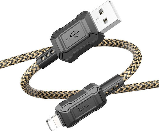 Hoco X94 Leader Braided USB-A to Lightning Cable Χρυσό 1m