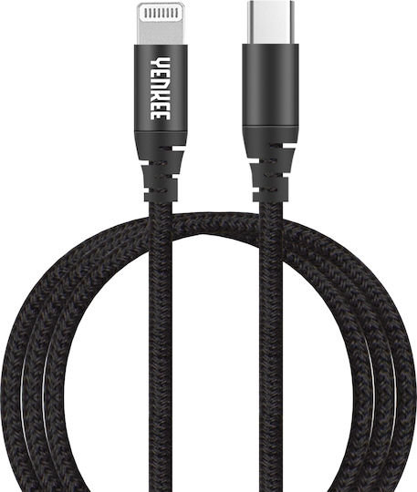 Yenkee USB-C to Lightning Cable Μαύρο 1m (YCU 631 BK)