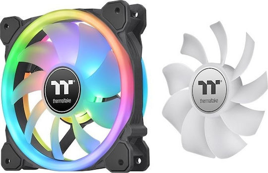 Thermaltake SWAFAN EX12 Sync TT Premium Edition Reverse Blade Case Fan 120mm 2000rpm 57.11cfm with ARGB Lighting and 4-Pin PWM Connection 3pcs
