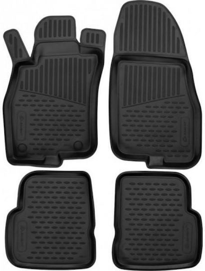 Novline Set of Front and Rear Mats 4pcs Tray Type for Alfa Romeo Mito 2008-2018 Black