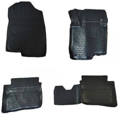 Novline Set of Front and Rear Mats 4pcs Tray Type for Hyundai i20 2020+ Black