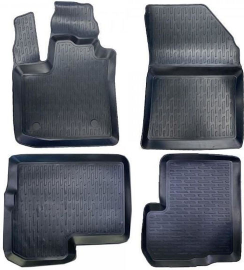 Perflex Set of Front and Rear Mats 4pcs Tray Type for Dacia Lodgy 2012+ Black