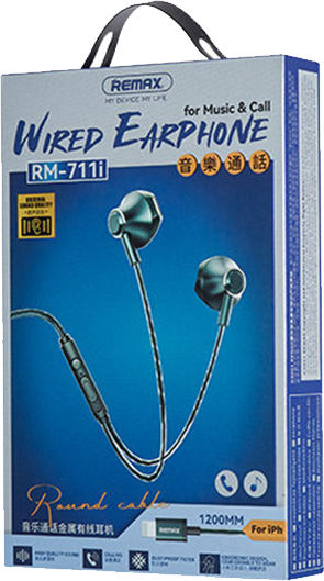 Remax RM-711i Earbuds Handsfree Earphones with Lightning Plug Green