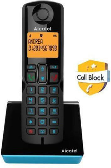 Alcatel S280 Ασύρματο Τηλέφωνο με Ελληνικό Μενού Μαύρο/Μπλε
