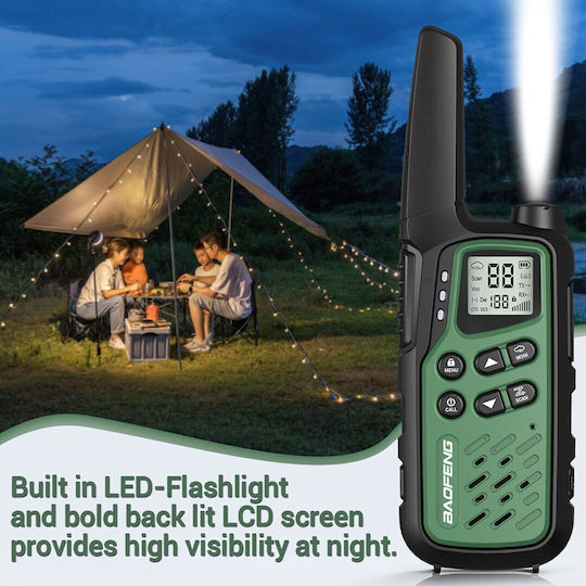 Baofeng Bf-t25e Wireless Transceiver PMR 0.5W with Monochrome Screen In Green Color