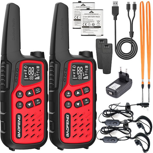 Baofeng Bf-t25e Wireless Transceiver PMR 0.5W with Monochrome Screen In Red Color