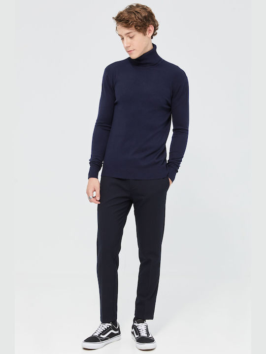 Aristoteli Bitsiani Men's Long Sleeve Sweater Turtleneck Blue