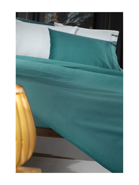 Guy Laroche Duvet Cover Cotton Satin Queen 225x245 Minimal Petrol