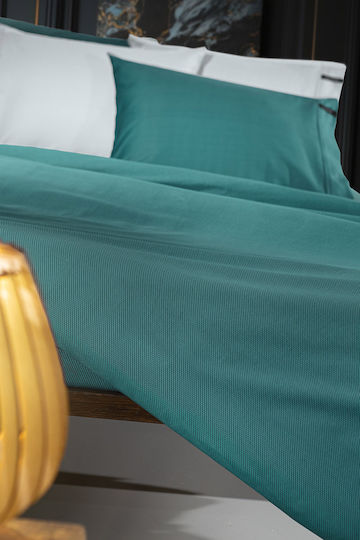 Guy Laroche Duvet Cover Cotton Satin Queen 225x245 Minimal Petrol