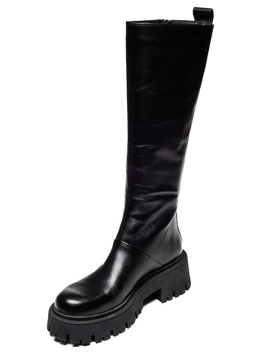 Franchesca Moretti Leder Damenstiefel Schwarz