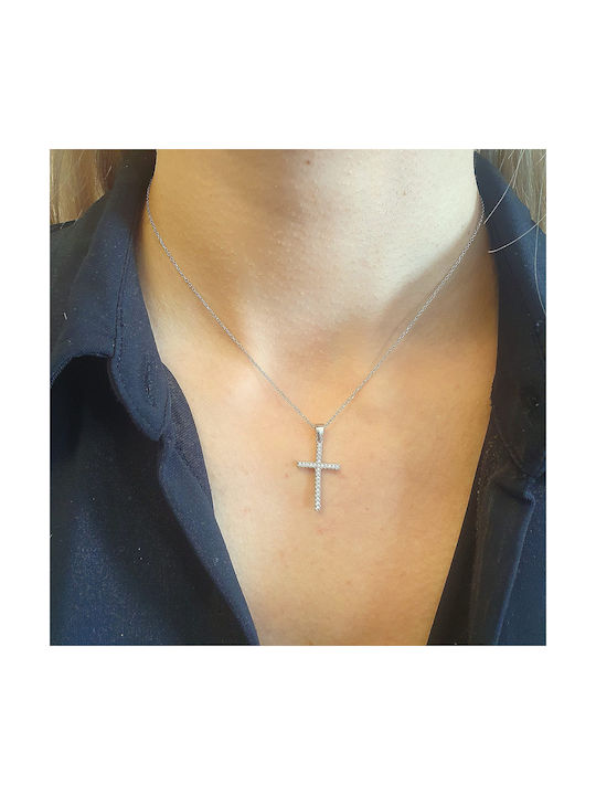 Kosmima Michalis Women's Cross Double Sided from Silver with Chain