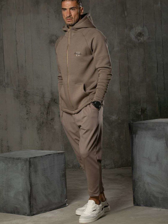 Brown Hoodie Cardigan