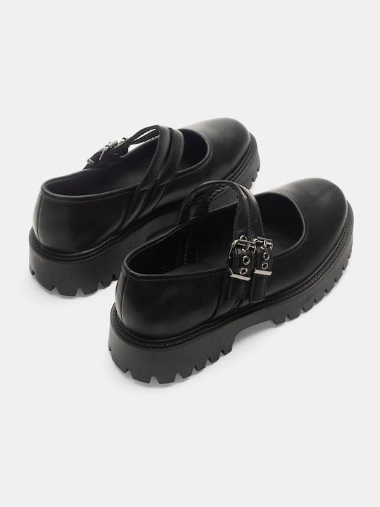 Joya Damen Ballerinas mit Riemen in Schwarz Farbe