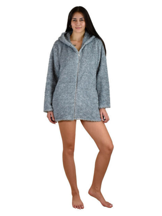 Koyote Winter Women's Fleece Robe Gray