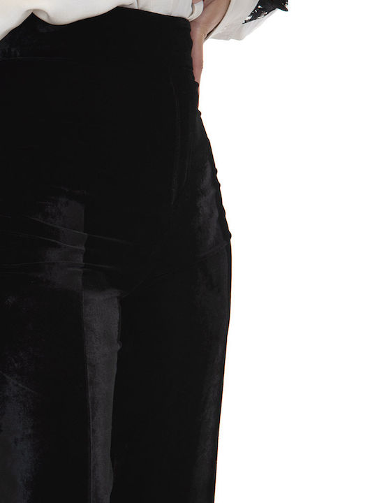 Pants Γυναικείο Ψηλόμεσο Υφασμάτινο Παντελόνι σε Ίσια Γραμμή Μαύρο