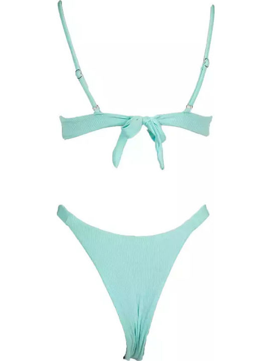 Set Bikini Triunghi Albastru Deschis