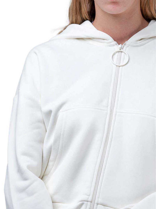 Women's Sweatshirt Jacket Hooded Beige