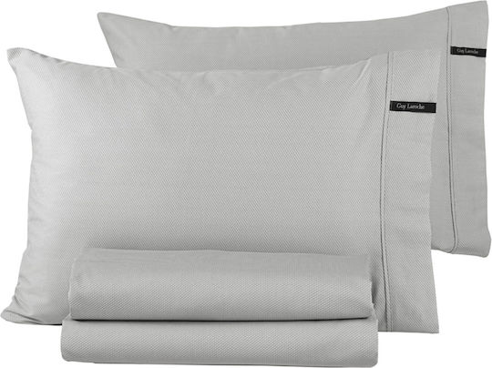 Guy Laroche Bettlaken Super-Doppel mit Gummiband 160x200+35cm. Minimal Silver