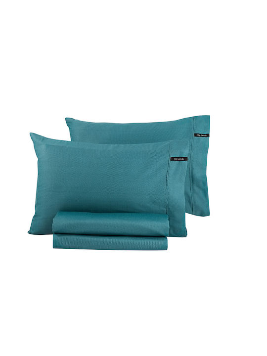 Guy Laroche Sheet Super-Double with Elastic 160x200+35cm. Minimal Petrol