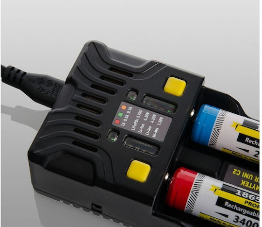 Armytek Uni C2 Зарядно Устройство За 2 Батерии Li-ion/Ni-Cd/Ni-MH/Ni-Zn Размер AA/AAA/D/18650/16340/26650/14500