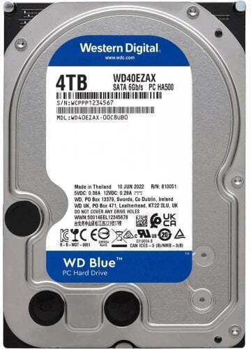 Western Digital Blue 4TB HDD Hard Drive 3.5" SATA III 5400rpm with 256MB Cache for Desktop WD40EZAX
