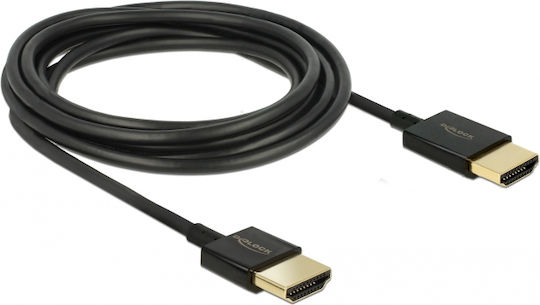 DeLock HDMI 1.4 High Speed 1080p 120Hz Cable HDMI male - HDMI male 0.25m Μαύρο