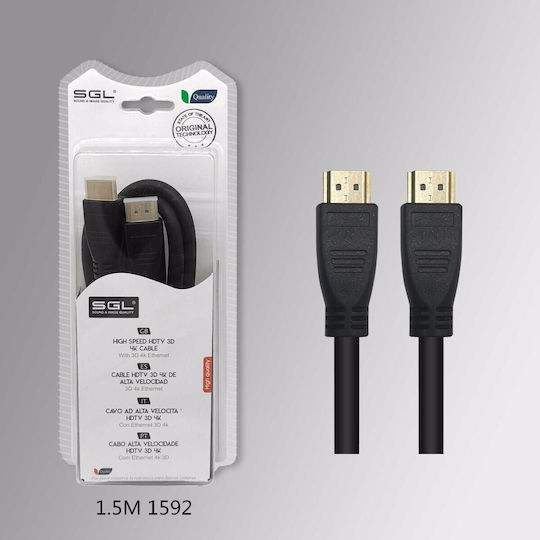 SGL HDMI-Kabel Männlich - HDMI Männlich 5m Schwarz