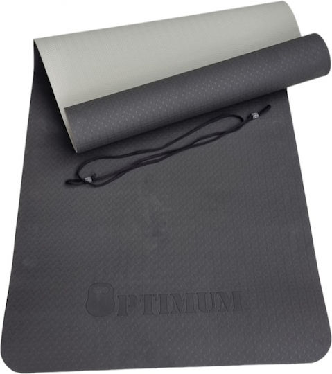 Optimum Στρώμα Γυμναστικής Yoga Μαύρο (173x61x0.6cm)