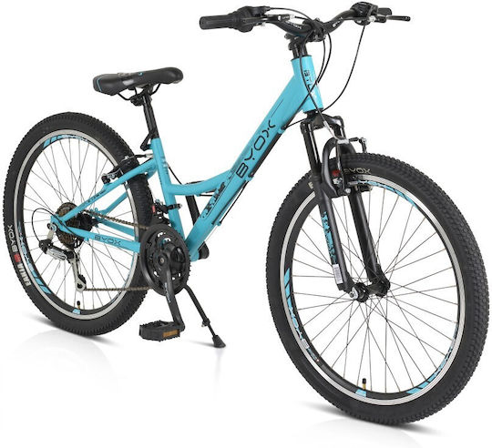 Byox Bicycle 24“ Turquoise 24" Kinder Fahrrad Mountainbike mit Aluminiumrahmen Türkis