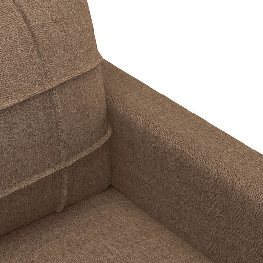 vidaXL Two-Seater Brown Fabric Couch 138x77x80 cm