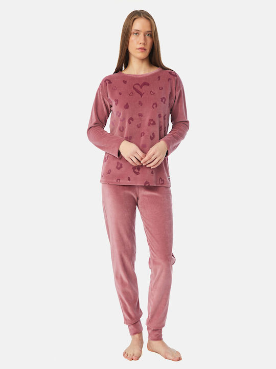 Minerva Winter Women's Pyjama Set Cotton Purple