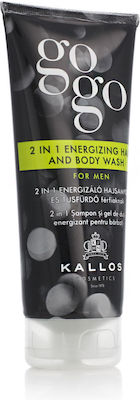 Kallos Cosmetics Gogo 2 in 1 Energizing Hair & Body Wash Shower Gel for Men for Hair & Body 200ml